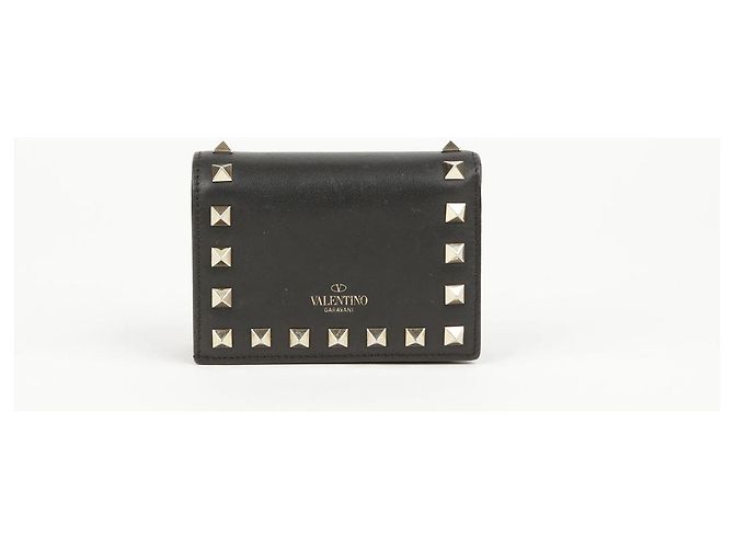 Valentino Portafoglio Rockstud in pelle nera Nero - vista 3