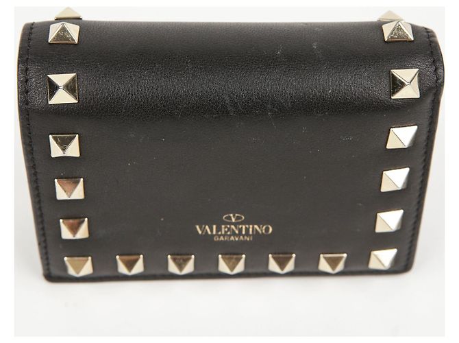 Valentino Portafoglio Rockstud in pelle nera Nero - vista 4