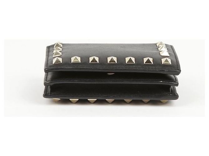 Valentino Portafoglio Rockstud in pelle nera Nero - vista 6