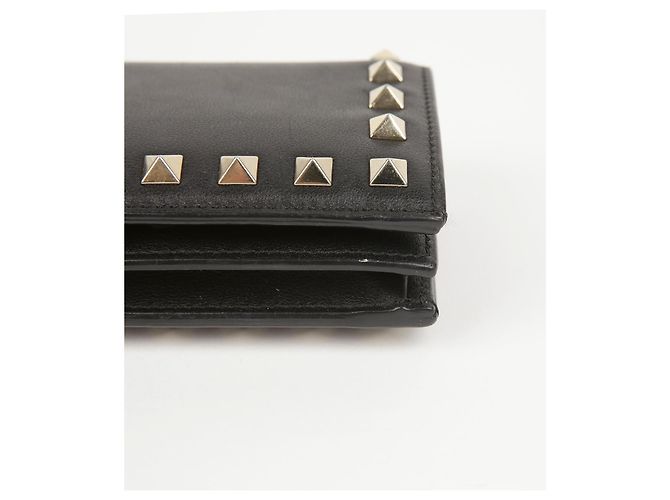 Valentino Portafoglio Rockstud in pelle nera Nero - vista 7