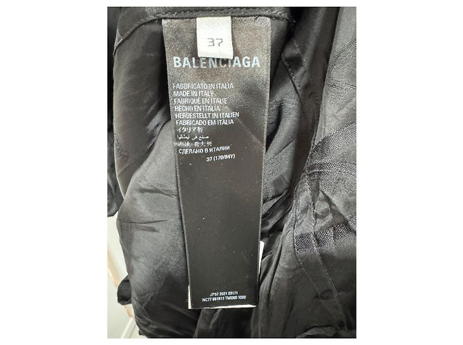 Balenciaga Seidenhemd mit Logo Kurzarm Größe Silber - Ansicht 4