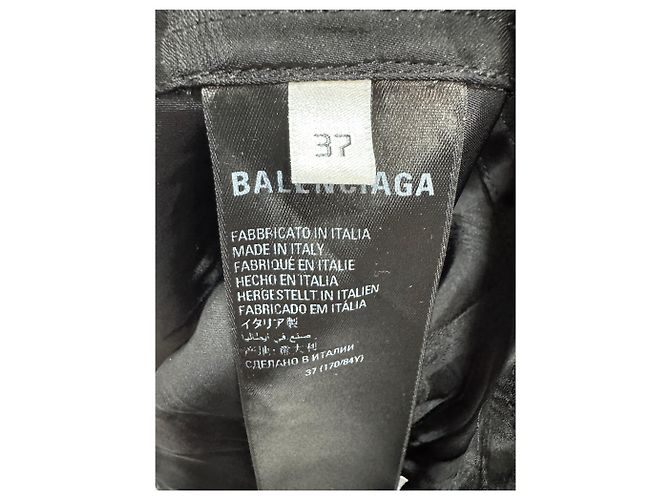 Balenciaga Seidenhemd mit Logo Kurzarm Größe Silber - Ansicht 5