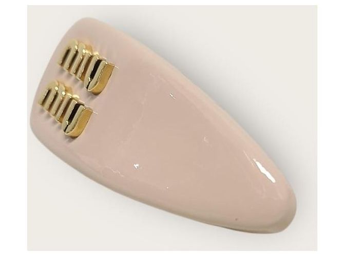Miu Miu Clip per capelli in vernice rosa cipria - vista 2