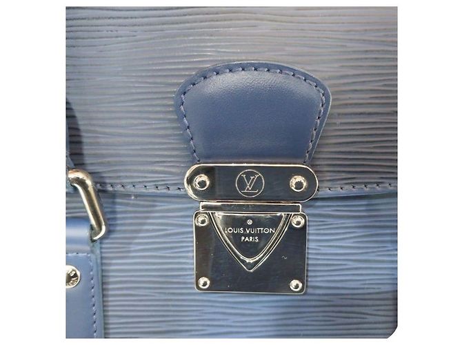 Louis Vuitton Borsa Tote LV Secours PM Epi Leather Blue Top Handle Bag - vista 10