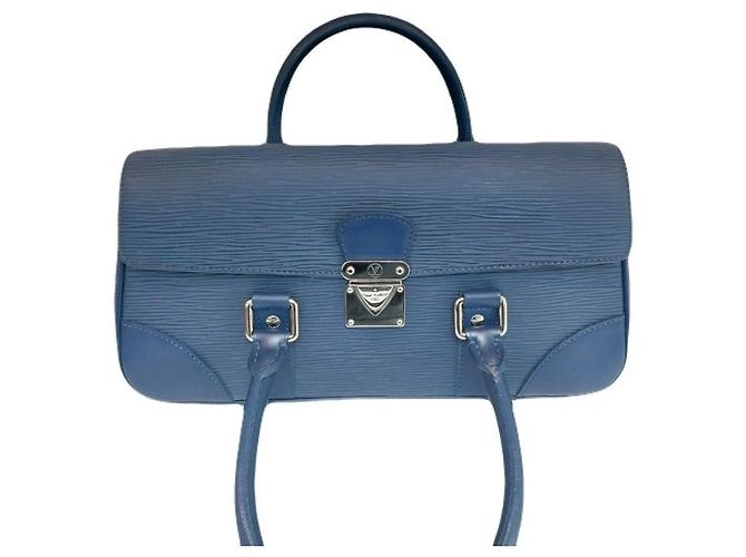 Louis Vuitton Borsa Tote LV Secours PM Epi Leather Blue Top Handle Bag - vista 2