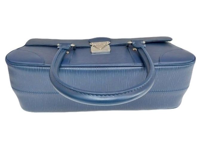 Louis Vuitton Borsa Tote LV Secours PM Epi Leather Blue Top Handle Bag - vista 5