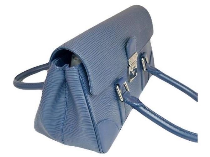 Louis Vuitton Borsa Tote LV Secours PM Epi Leather Blue Top Handle Bag - vista 7