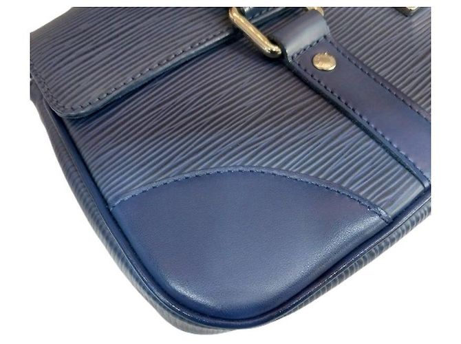 Louis Vuitton Borsa Tote LV Secours PM Epi Leather Blue Top Handle Bag - vista 8