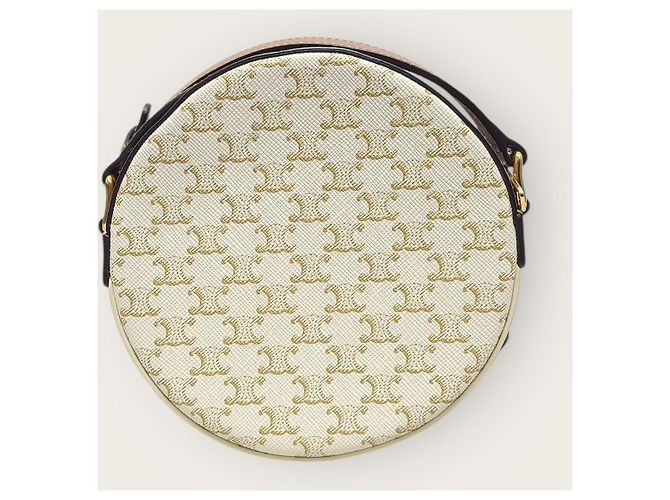 Céline Borsa rotonda in tela White Triomphe Bianco - vista 6