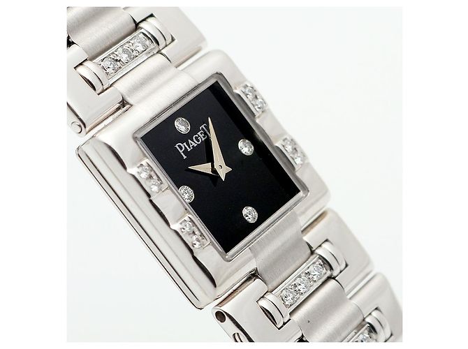 Piaget Reloj Pulsera de Oro Pequeño Reloj de Oro Blanco Joya de Ónix Bisel de Diamantes Tras-engastado - vista 11