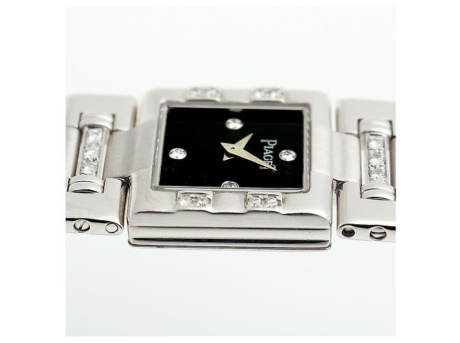 Piaget Reloj Pulsera de Oro Pequeño Reloj de Oro Blanco Joya de Ónix Bisel de Diamantes Tras-engastado - vista 12