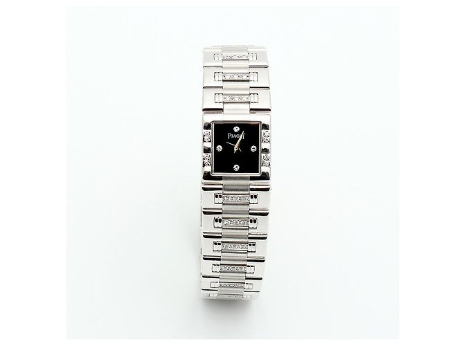 Piaget Reloj Pulsera de Oro Pequeño Reloj de Oro Blanco Joya de Ónix Bisel de Diamantes Tras-engastado - vista 14