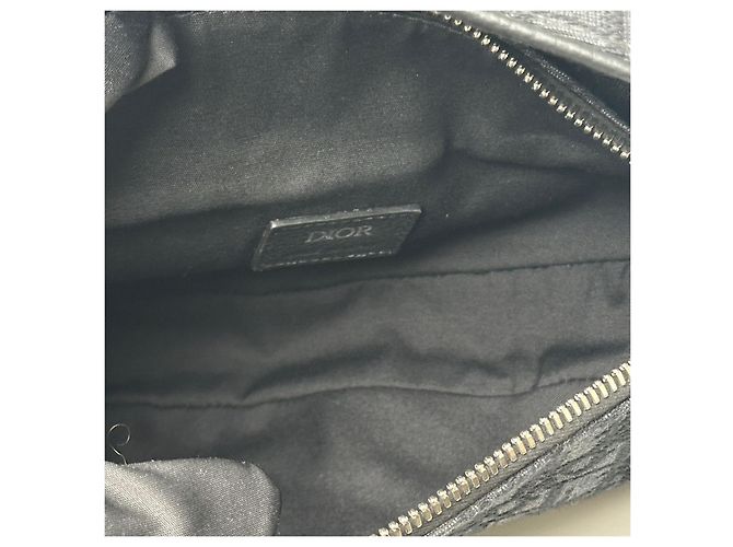 Dior Borsa Sella Oblique Jacquard da Uomo Nera Nero - vista 5