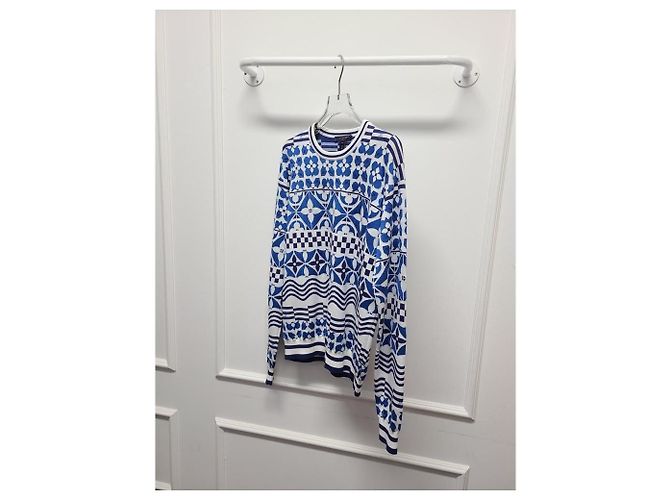 Louis Vuitton Blue Monogram Tile Jacquard Pullover Knit - view 3