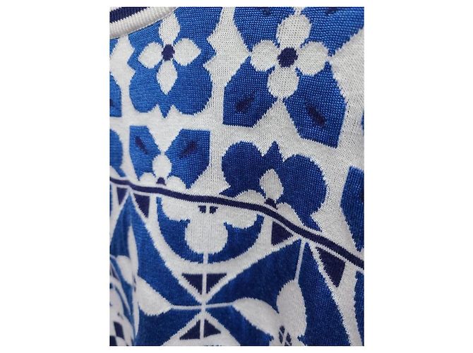 Louis Vuitton Blue Monogram Tile Jacquard Pullover Knit - view 4