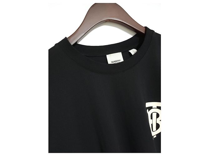 Burberry T-shirt a maniche corte con logo monogramma TB Nero - vista 2