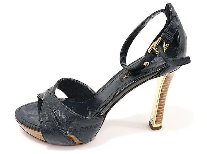 Louis Vuitton Sandali da donna Monogram Empreinte Infinity Strap Blu - vista 3