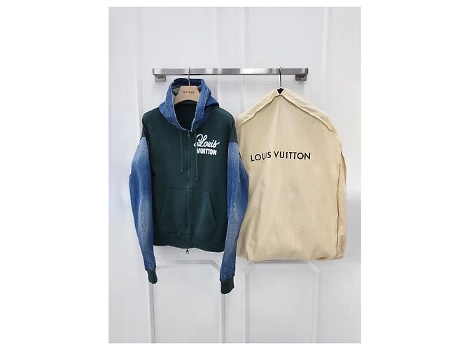 Louis Vuitton Giacca con cappuccio in denim ibrido Multicolore - vista 5