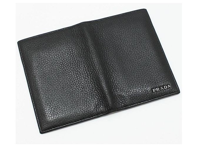 Prada Black Vitello Grain Silver Card Holder - view 5
