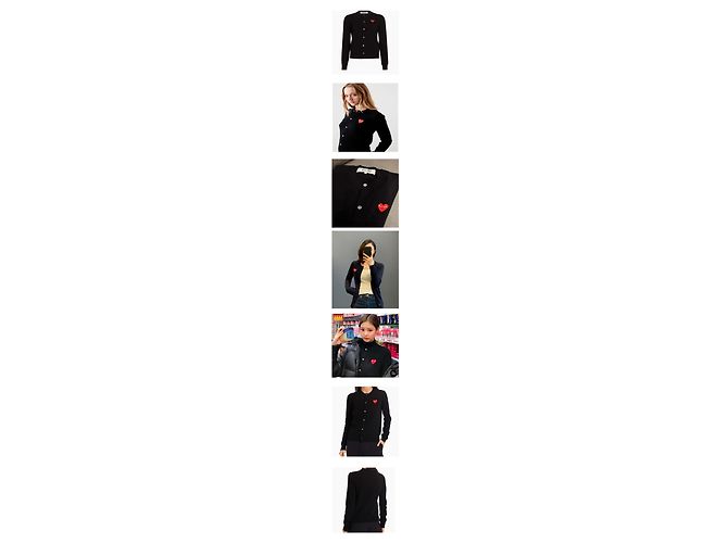 Comme Des Garcons Strickjacke Black Heart Gray - Ansicht 3