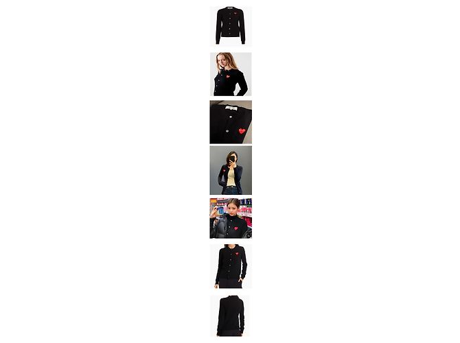 Comme Des Garcons Strickjacke Black Heart Gray - Ansicht 4
