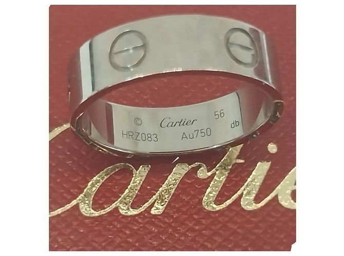 Cartier Love Ring aus Weißgold Ringgröße Breite Rot - Ansicht 3