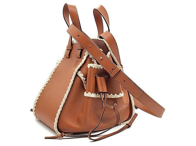 Loewe Borsa Hammock con bordo in crochet Small Rosso - vista 2