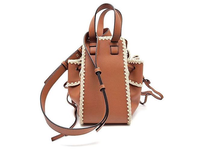 Loewe Borsa Hammock con bordo in crochet Small Rosso - vista 3