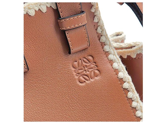 Loewe Borsa Hammock con bordo in crochet Small Rosso - vista 8