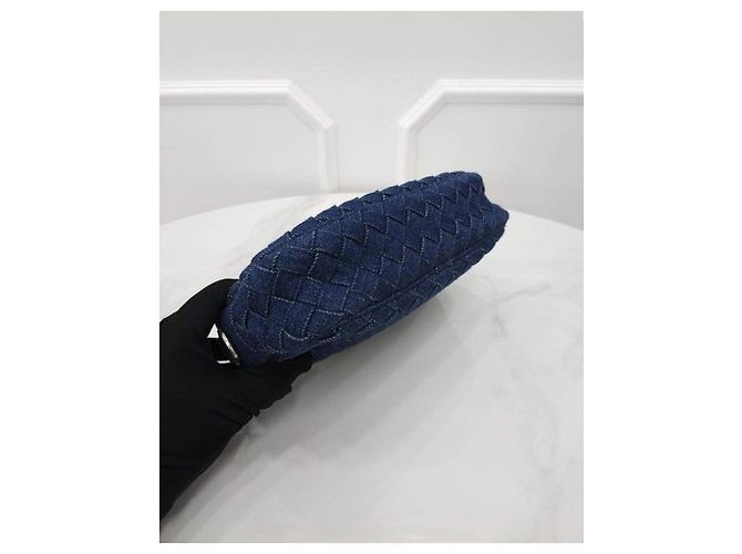 Bottega Veneta Borsa fotocamera in denim blu indaco - vista 4