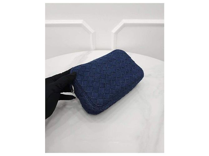 Bottega Veneta Borsa fotocamera in denim blu indaco - vista 5