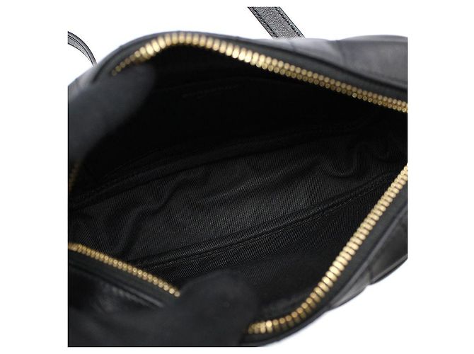 Burberry Mini borsa a tracolla Lola in pelle nera con logo TB dorato Nero - vista 9
