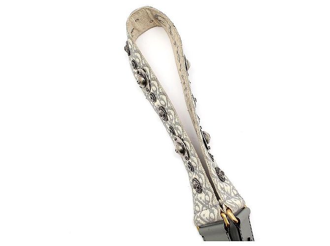 Dior Alça de ombro com bordado Oblique e tachas prateadas Marrom - vista 7