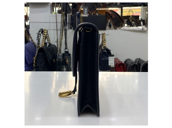 Dior Borsa a tracolla Saddle Chain in pelle di vitello nera Nero - vista 4
