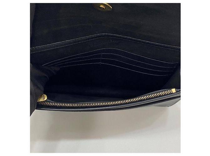 Dior Borsa a tracolla Saddle Chain in pelle di vitello nera Nero - vista 6