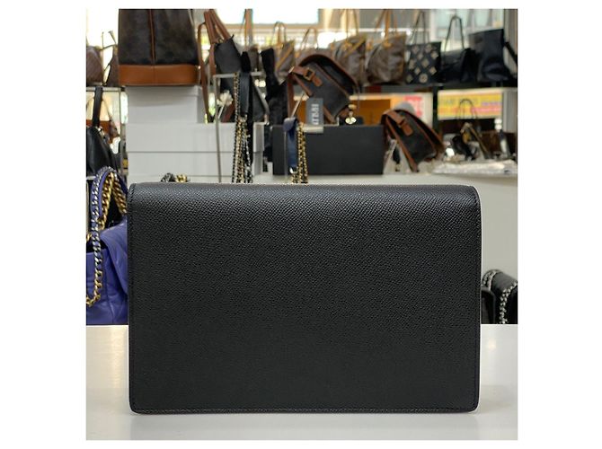 Dior Borsa a tracolla Saddle Chain in pelle di vitello nera Nero - vista 8