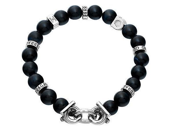 Salvatore Ferragamo Bracciale Gancini Stone Large Blu da Uomo - vista 3