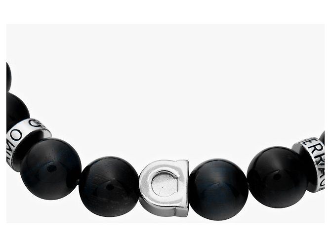 Salvatore Ferragamo Bracciale Gancini Stone Large Blu da Uomo - vista 8