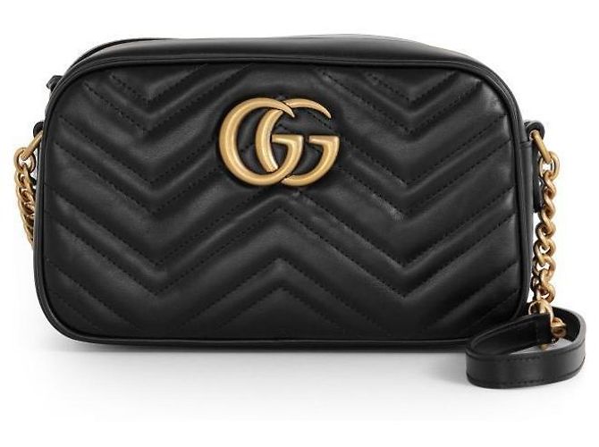 Gucci Borsa a Spalla Matelassé Small Chain Nero - vista 3