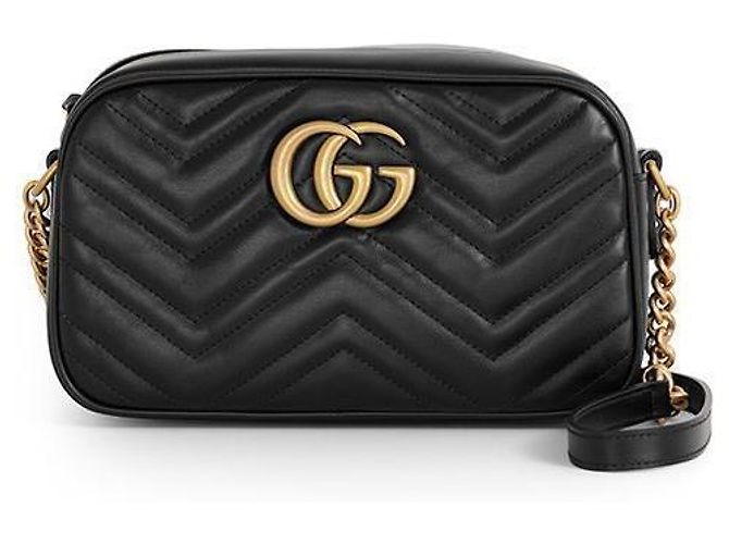 Gucci Borsa a Spalla Matelassé Small Chain Nero - vista 4