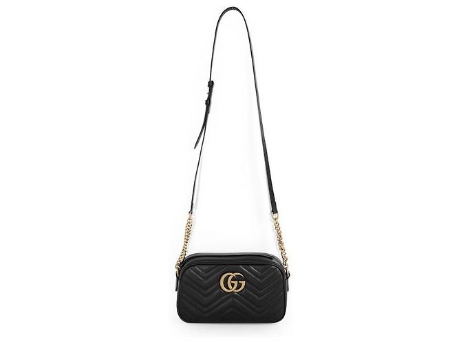Gucci Borsa a Spalla Matelassé Small Chain Nero - vista 6