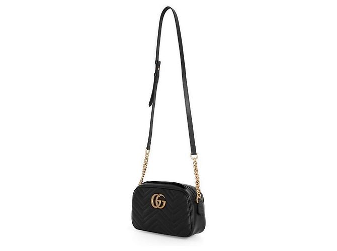 Gucci Borsa a Spalla Matelassé Small Chain Nero - vista 7