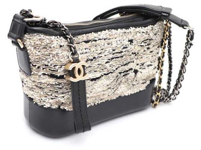 Chanel Borsa a Spalla e Borsa Hobo Gabrielle Sequin Small Chain Bianco - vista 10