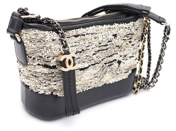 Chanel Borsa a Spalla e Borsa Hobo Gabrielle Sequin Small Chain Bianco - vista 2