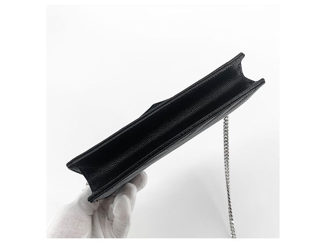 Saint Laurent Borsa a tracolla WOC Monogram Envelope con catena Nero - vista 6