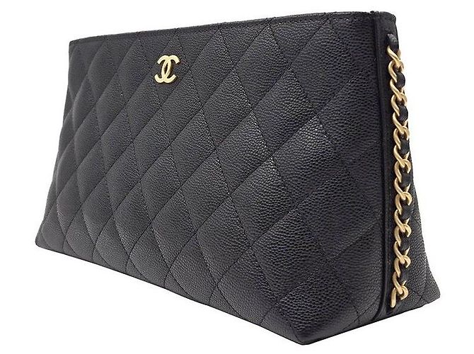 Chanel Pochette con catena Caviar Nero - vista 2