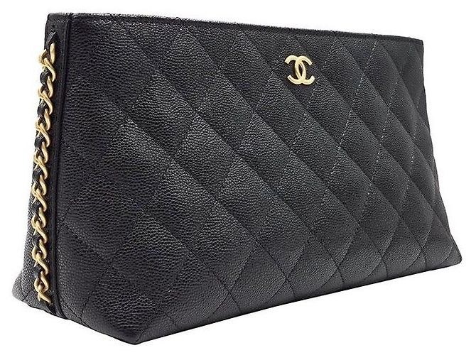 Chanel Pochette con catena Caviar Nero - vista 3