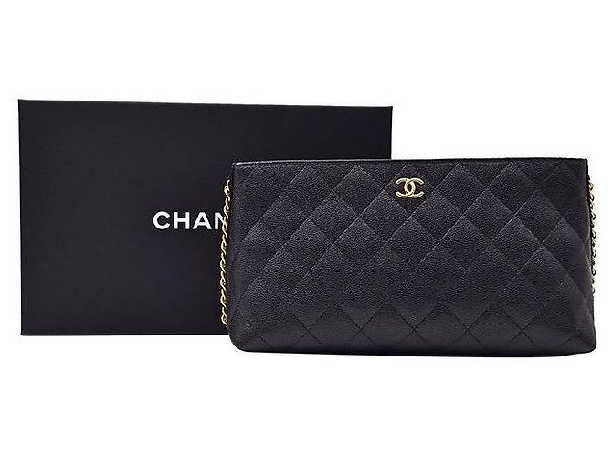 Chanel Pochette con catena Caviar Nero - vista 9