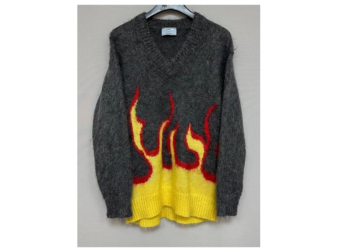 Suéter de malha Prada Flame Multicor - vista 3