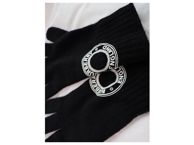 Burberry Logo Graphic Cashmere-Mischung Handschuhe Schwarz - Ansicht 2